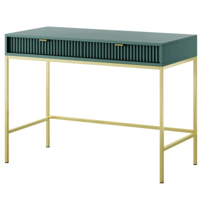 Konzolový stolek MISHEEL - modrozelený / zlatý