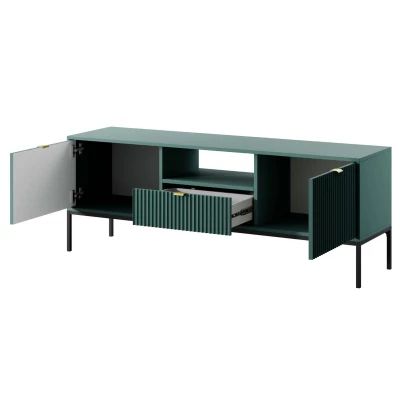 Televizní stolek MISHEEL - modrozelený / černý
