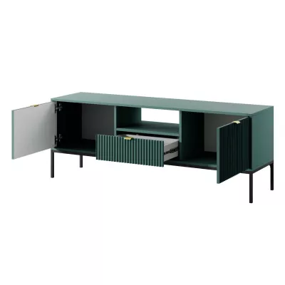 Televizní stolek MISHEEL - modrozelený / černý