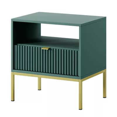 Noční stolek MISHEEL - modrozelený / zlatý