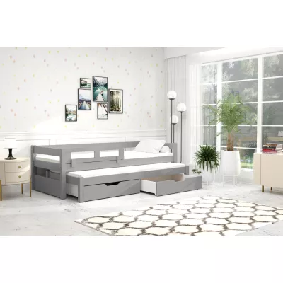 Dětská postel s úložným prostorem TAIGA - 90x200, šedá