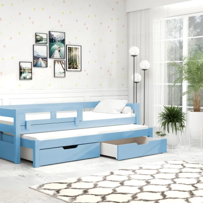 Dětská postel s úložným prostorem TAIGA - 90x200, modrá