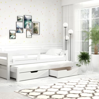 Dětská postel s úložným prostorem TAIGA - 90x200, bílá