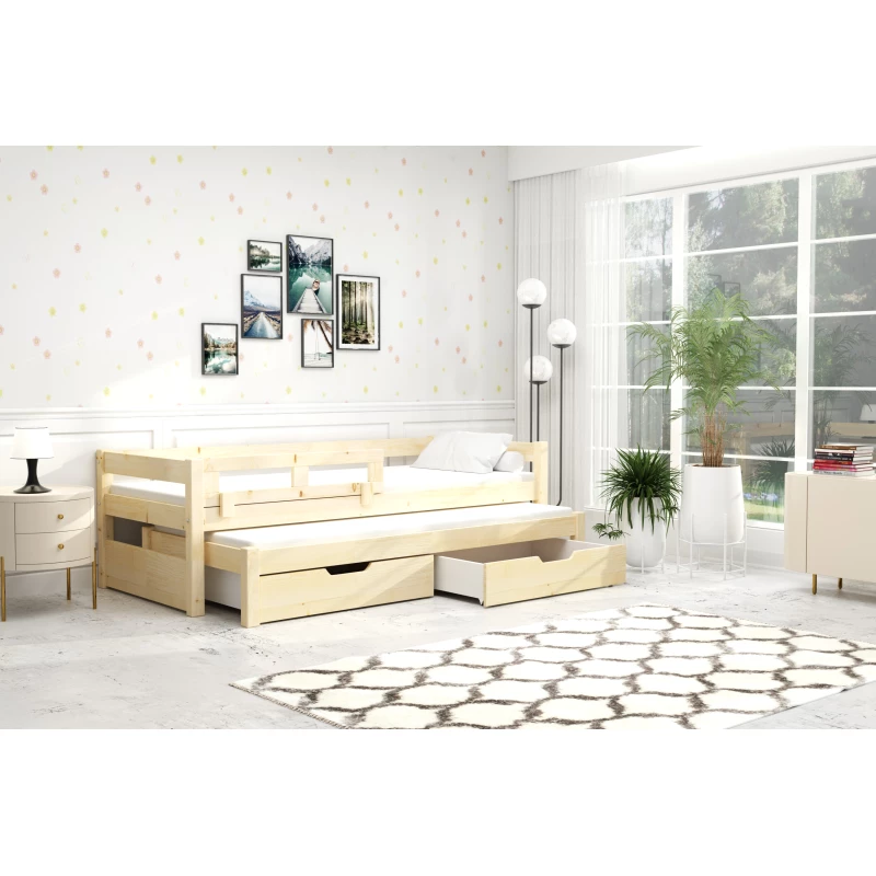 Dětská postel s úložným prostorem TAIGA - 90x200, borovice