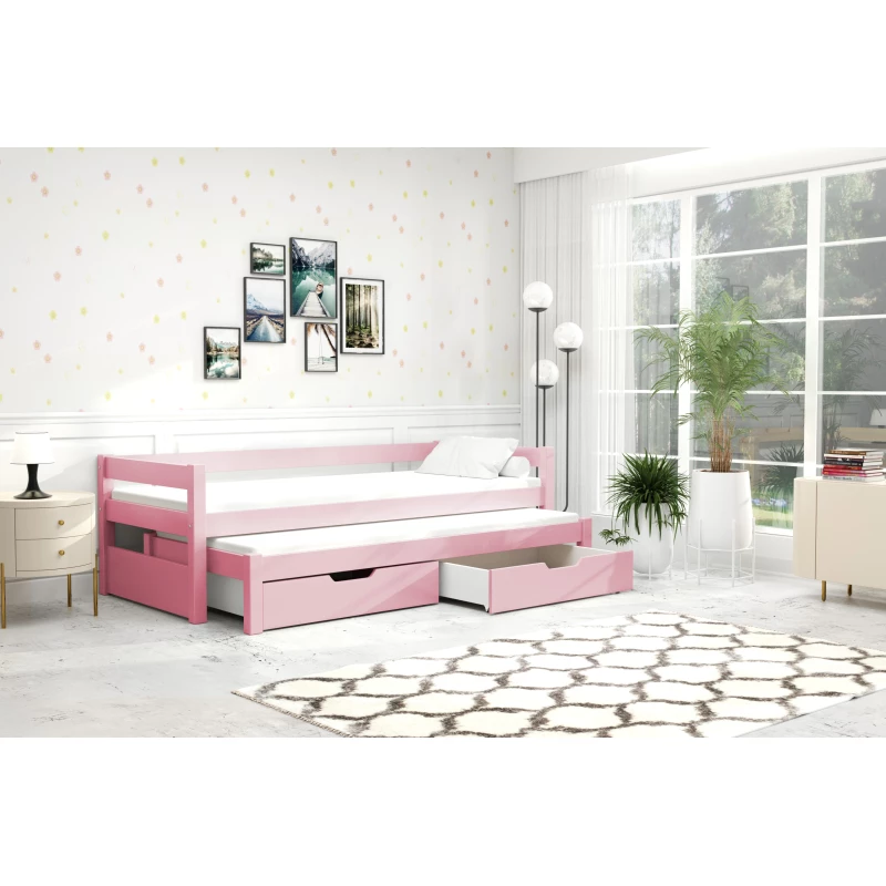 Dětská postel TAIGA - 90x200, růžová