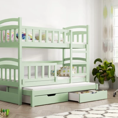 Dětská postel se zábranou ARANKA - 75x180, zelená
