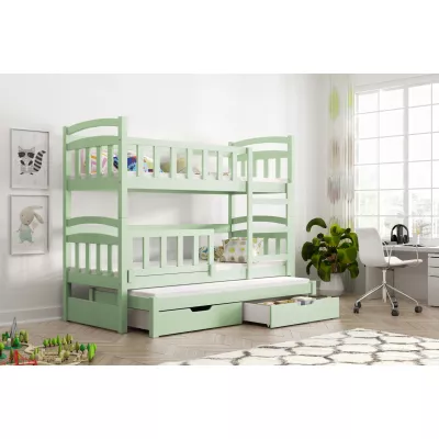 Dětská postel se zábranou ARANKA - 75x180, zelená