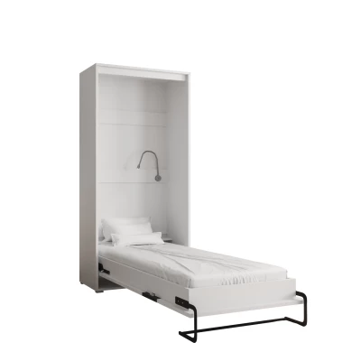 Praktická výklopná postel HAZEL 90 - matná bílá / matná černá