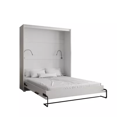 Praktická výklopná postel HAZEL 160 - matná bílá / matná černá
