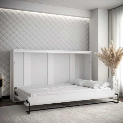 Horizontálna výklopná posteľ HAZEL 90 - matná biela / čierna matná