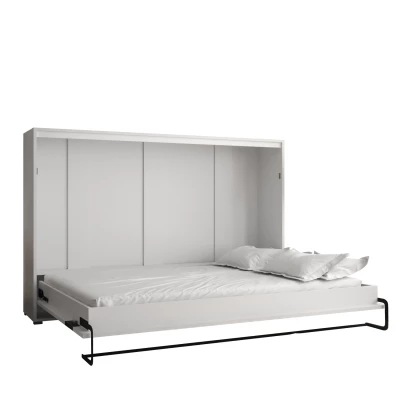 Horizontální výklopná postel HAZEL 140 - matná bílá / matná černá