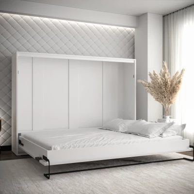 Horizontální výklopná postel HAZEL 160 - matná bílá / matná černá