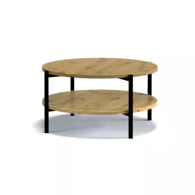 Kulatý konferenční stolek s úložným prostorem VILEM - dub artisan