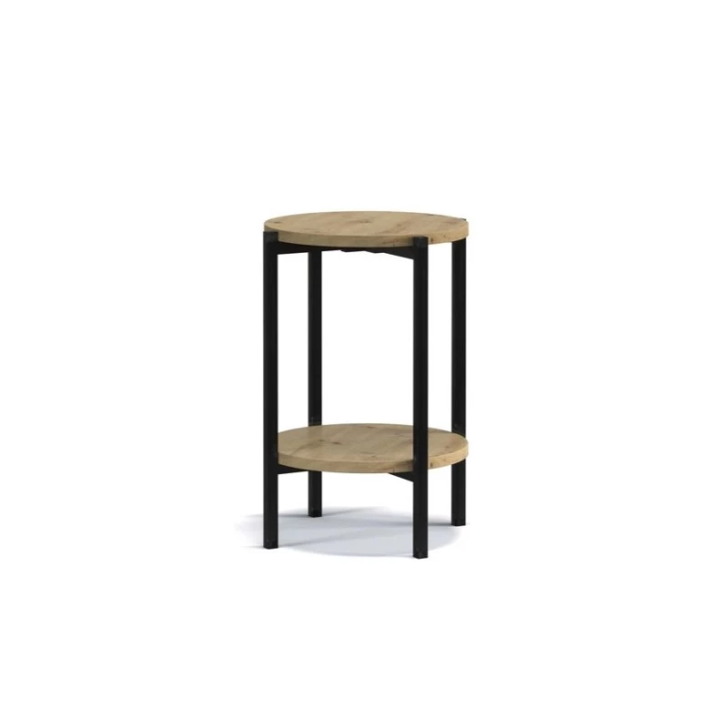 Kulatý odkládací stolek VILEM - dub artisan
