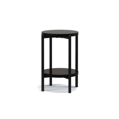 Kulatý odkládací stolek VILEM - černý lesk