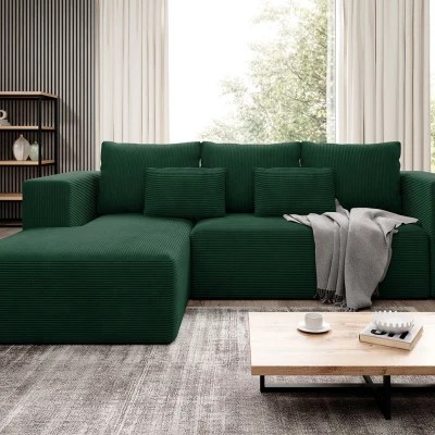 Rohová sedačka s úložným prostorem GENA - zelená, levý roh