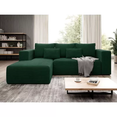 Rohová sedačka s úložným prostorem GENA - zelená, levý roh