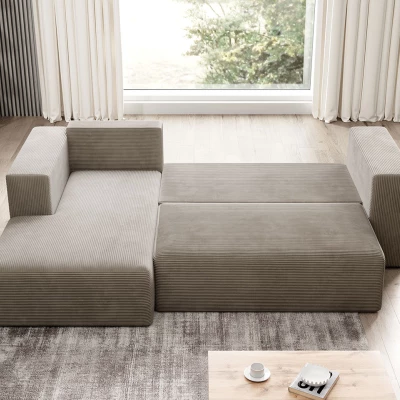 Rohová sedačka s úložným prostorem GENA - zelená, levý roh