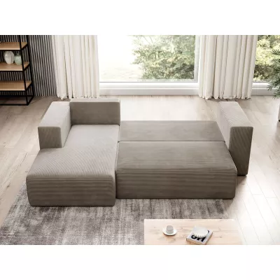 Rohová sedačka s úložným prostorem GENA - zelená, levý roh