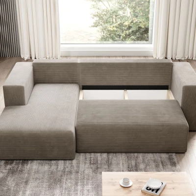 Rohová sedačka s úložným prostorem GENA - zelená, levý roh