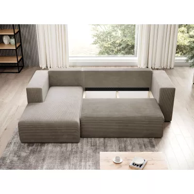 Rohová sedačka s úložným prostorem GENA - zelená, levý roh