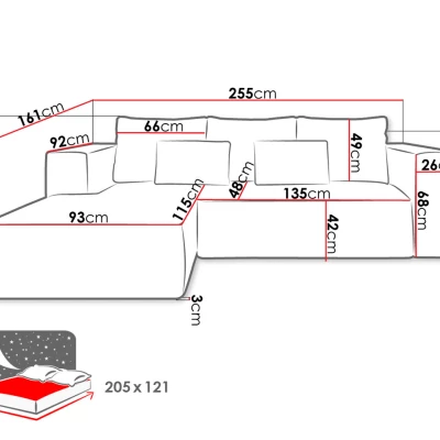 Rohová sedačka s úložným prostorem GENA - zelená, levý roh