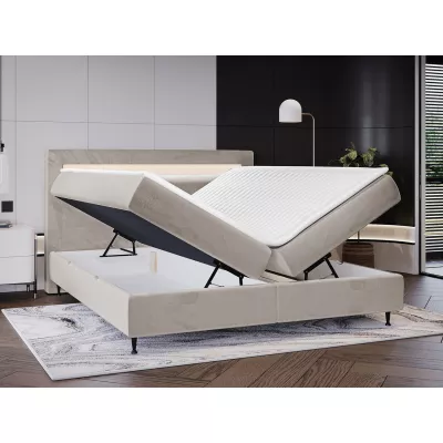 Hotelová postel s LED osvětlením 160x200 ORLANDO - modrá + topper ZDARMA