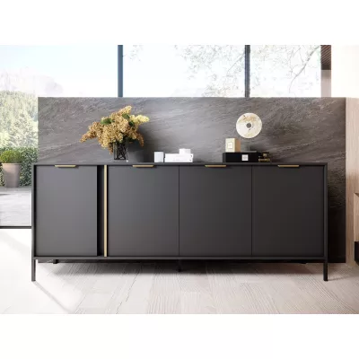 Komoda s dvířky NUCOR 2 - antracitová / zlatá