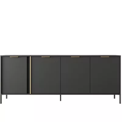 Komoda s dvířky NUCOR 2 - antracitová / zlatá