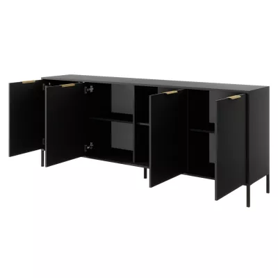 Komoda s dvířky NUCOR 2 - antracitová / zlatá