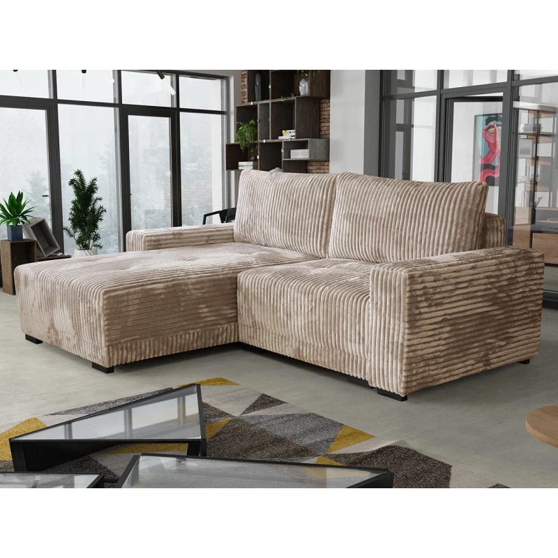 Rohová rozkládací sedačka OLLIONA - béžová