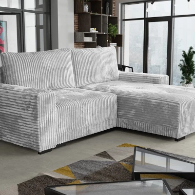 Rohová rozkládací sedačka OLLIONA - světlá šedá