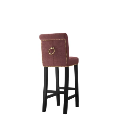 Luxusní čalouněná barová židle ELITE - černá / růžová