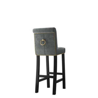 Luxusní čalouněná barová židle ELITE - černá / platinová