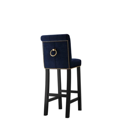 Luxusní čalouněná barová židle ELITE - černá / modrá