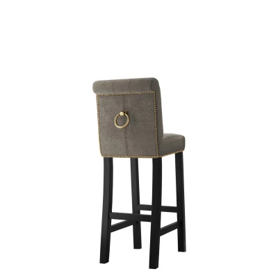 Luxusní čalouněná barová židle ELITE - černá / tmavá šedá