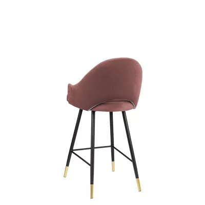 Čalouněná barová židle HILARY - černá / zlatá / růžová