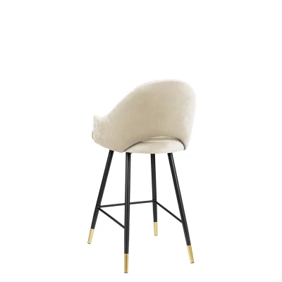 Čalouněná barová židle HILARY - černá / zlatá / béžová