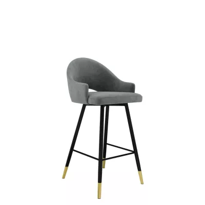 Čalouněná barová židle HILARY - černá / zlatá / platinová