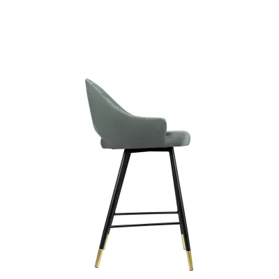 Čalouněná barová židle HILARY - černá / zlatá / platinová