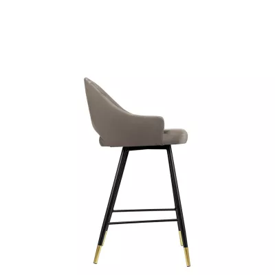 Čalouněná barová židle HILARY - černá / zlatá / tmavá šedá