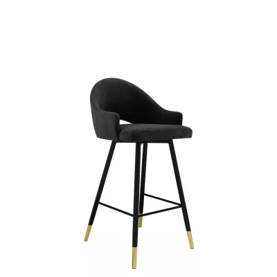Čalouněná barová židle HILARY - černá / zlatá