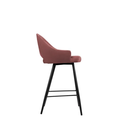 Čalouněná barová židle HILARY - černá / růžová