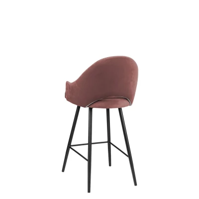 Čalouněná barová židle HILARY - černá / růžová