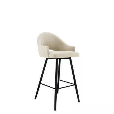 Čalouněná barová židle HILARY - černá / béžová