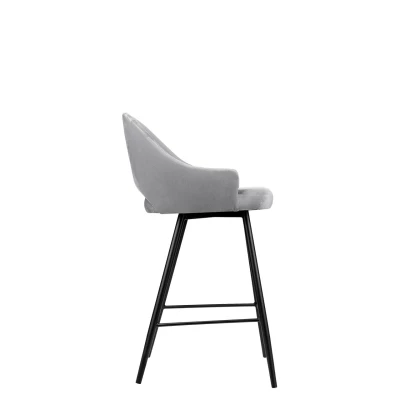 Čalouněná barová židle HILARY - černá / světlá šedá