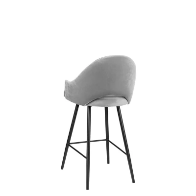 Čalouněná barová židle HILARY - černá / světlá šedá