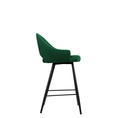 Čalouněná barová židle HILARY - černá / zelená