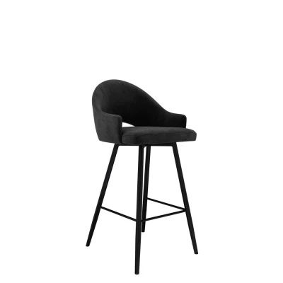 Čalouněná barová židle HILARY - černá