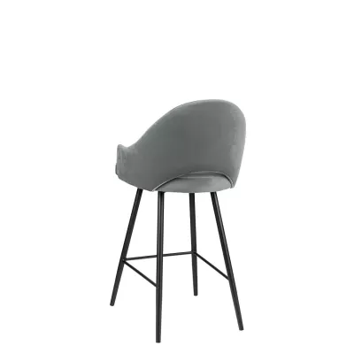 Čalouněná barová židle HILARY - černá / platinová